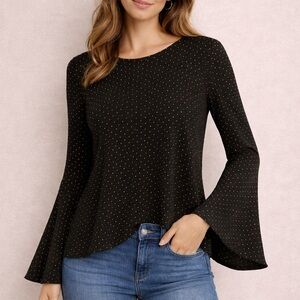 Michael Kors Black with Gold Sequins Top